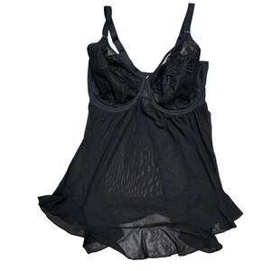 Elomi Black Sheer‎ Lace Babydoll Lingerie Plus Size US 38L EU 85L
